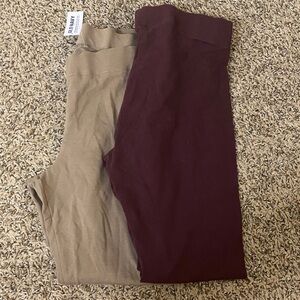 Old Navy Beige and Burgundy Leggings